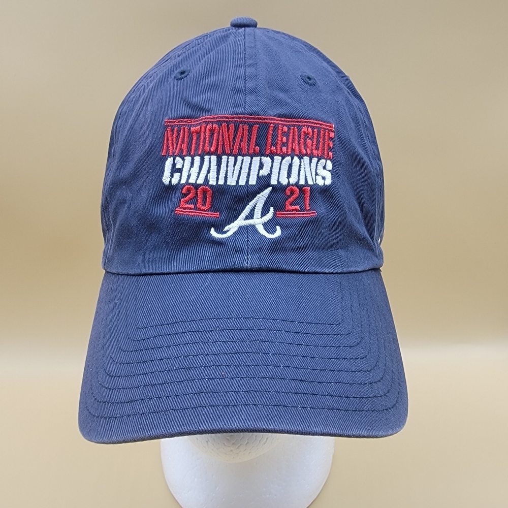 Atlanta Braves 2021 NL Champions 47 Brand Hat Cap Strapback Blue Red White ATL